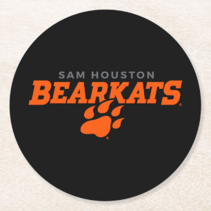 Sam Houston State University Bearkats Paw Print Round Paper Coaster