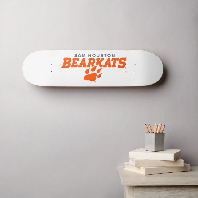 Sam Houston State University Bearkats Paw Print Skateboard (Wall Art (Horz))
