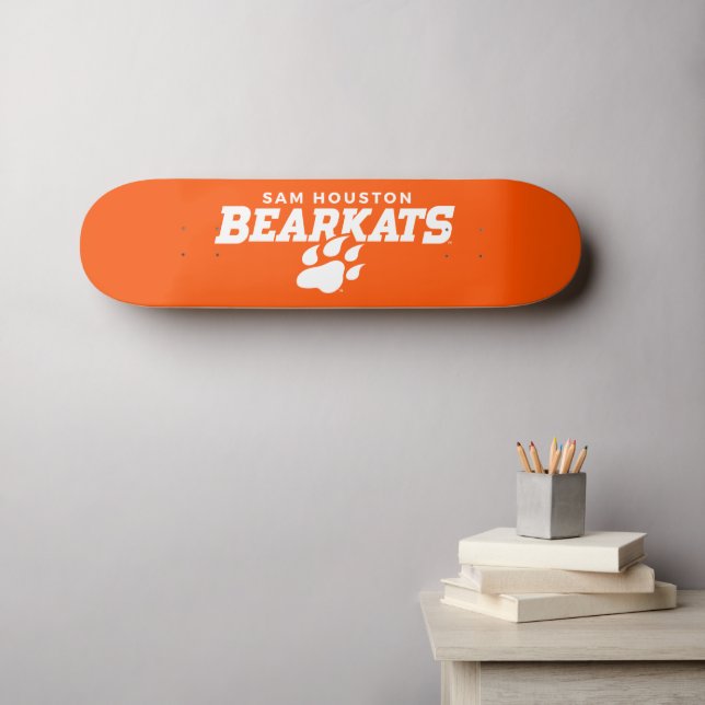Sam Houston State University Bearkats Paw Print Skateboard (Wall Art (Horz))