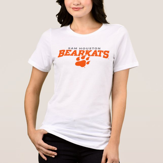 Sam Houston State University Bearkats Paw Print Tri-Blend Shirt (Front)