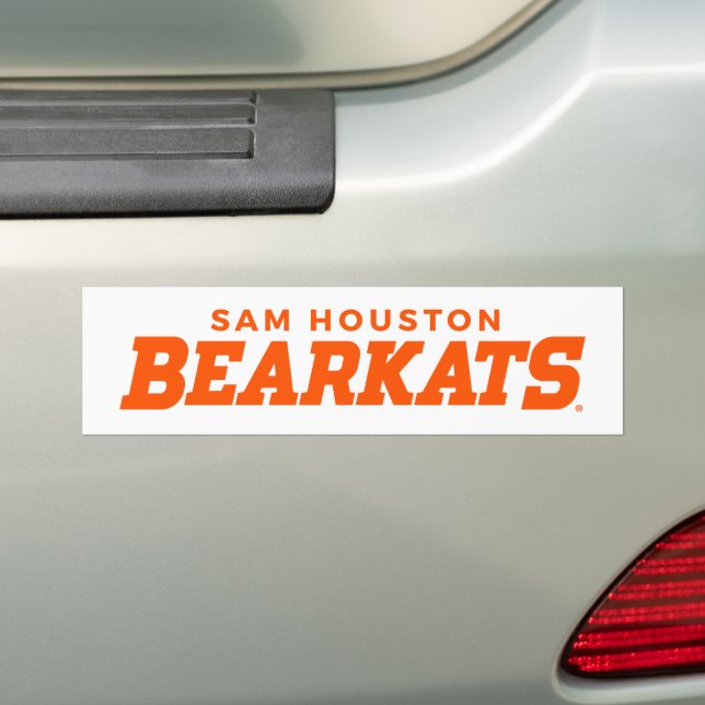 Sam Houston State University Bearkats Wordmark Bumper Sticker (On Car)