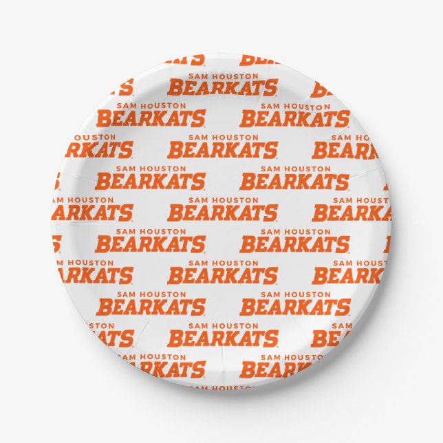 Sam Houston State University Bearkats Wordmark Paper Plates (Front)
