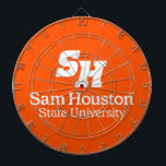 Sam Houston State University Combination Logo Dart Board<br><div class="desc">This dynamic design proudly showcases the official combination logo of Sam Houston State University. It features the bold, slanted "SH" wordmark at the top, presented in a powerful typeface. Below this emblem, the full name "Sam Houston State University" is elegantly displayed in a complementary font, creating a clear and comprehensive...</div>