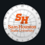 Sam Houston State University Combination Logo Dart Board<br><div class="desc">This dynamic design proudly showcases the official combination logo of Sam Houston State University. It features the bold, slanted "SH" wordmark at the top, presented in a powerful typeface. Below this emblem, the full name "Sam Houston State University" is elegantly displayed in a complementary font, creating a clear and comprehensive...</div>