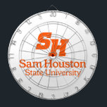Sam Houston State University Combination Logo Dart Board<br><div class="desc">This dynamic design proudly showcases the official combination logo of Sam Houston State University. It features the bold, slanted "SH" wordmark at the top, presented in a powerful typeface. Below this emblem, the full name "Sam Houston State University" is elegantly displayed in a complementary font, creating a clear and comprehensive...</div>