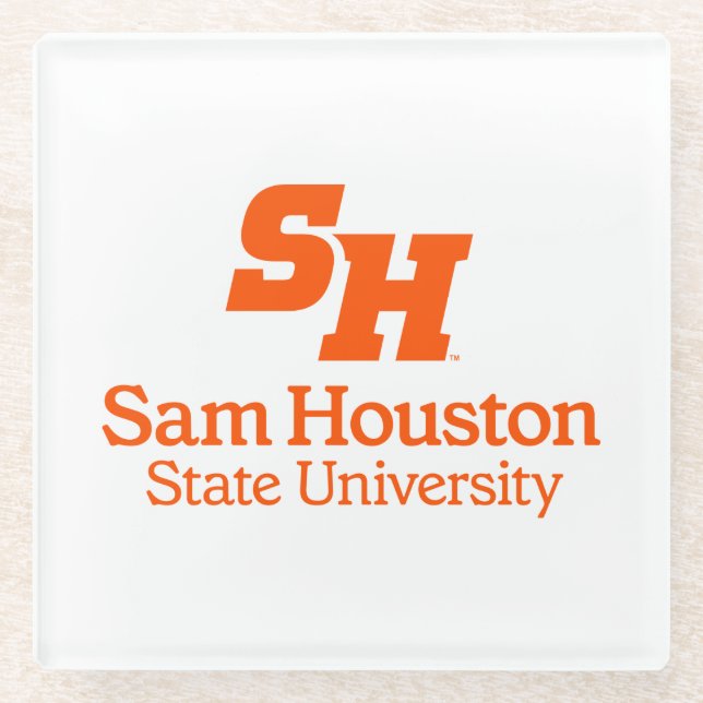 Sam Houston State University Combination Logo Glass Coaster (Front)