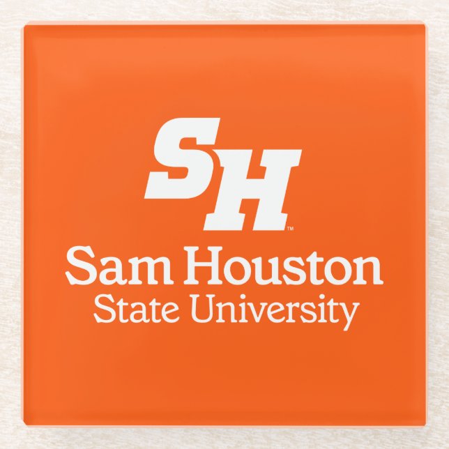Sam Houston State University Combination Logo Glass Coaster (Front)