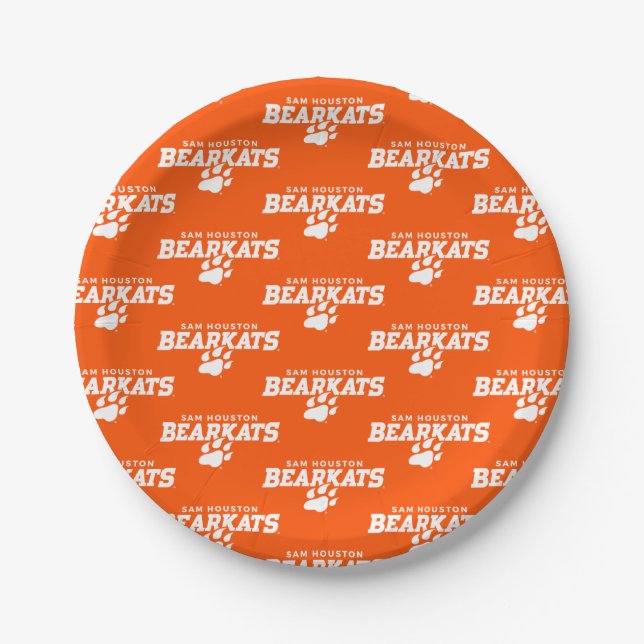 Sam Houston State University Combination Logo Paper Plates (Front)