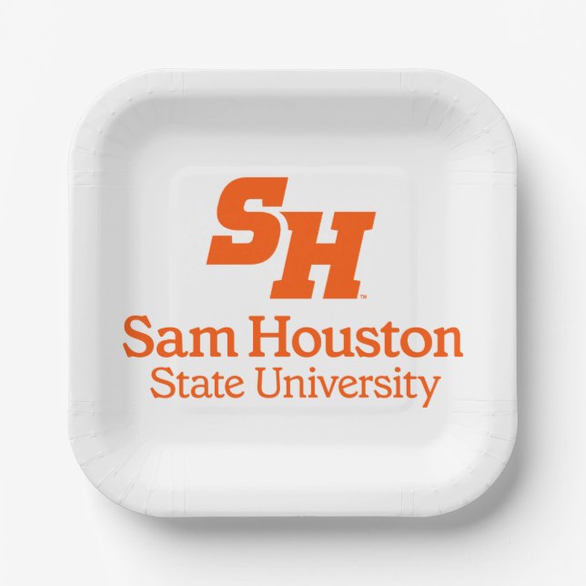 Sam Houston State University Combination Logo Paper Plates (Front)