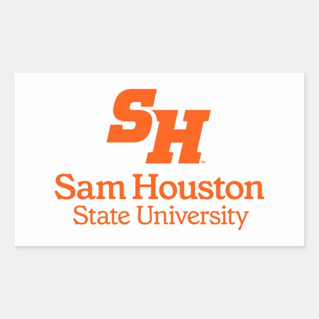 Sam Houston State University Combination Logo Rectangular Sticker (Front)
