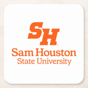 Sam Houston State University Combination Logo Square Paper Coaster