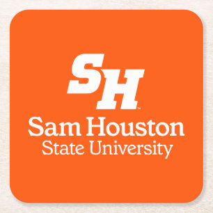 Sam Houston State University Combination Logo Square Paper Coaster