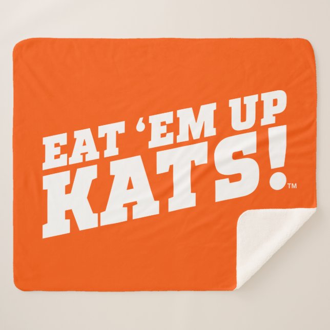 Sam Houston State University Eat 'Em Up Kats! Sherpa Blanket (Front (Horizontal))