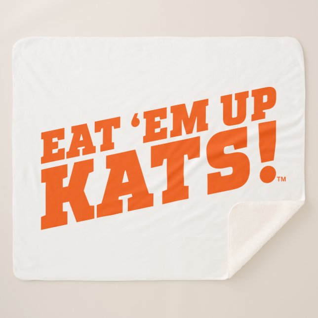 Sam Houston State University Eat 'Em Up Kats! Sherpa Blanket (Front (Horizontal))