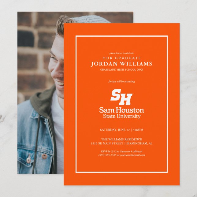 Sam Houston State University Graduation Design 15 Announcement (Front/Back)