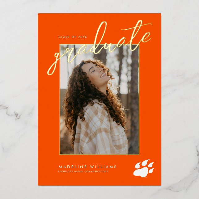 Sam Houston State University Graduation Design 16 Foil Invitation (Front)