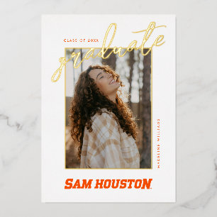 Sam Houston State University Graduation Design 9 Foil Invitation