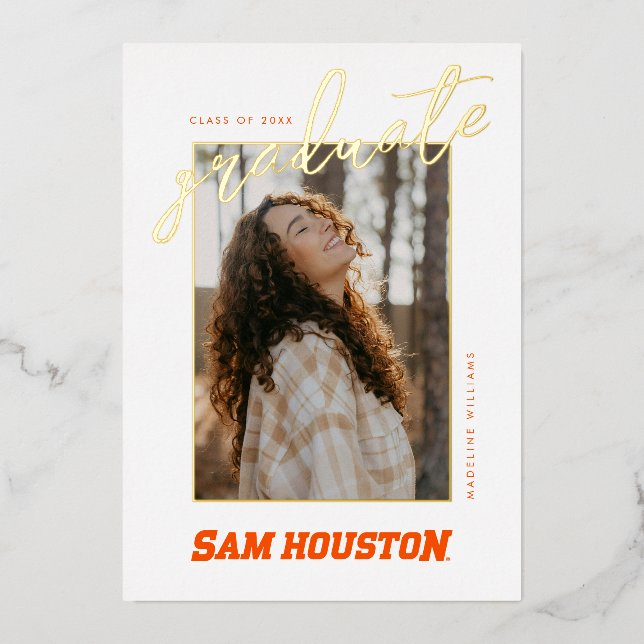 Sam Houston State University Graduation Design 9 Foil Invitation (Front)