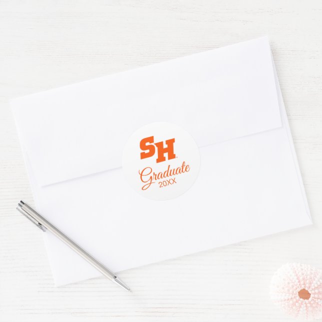 Sam Houston State University Graduation Design Classic Round Sticker (Envelope)