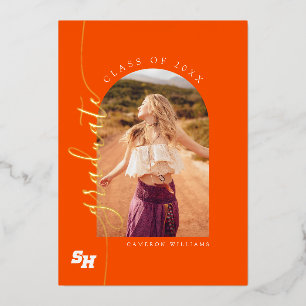 Sam Houston State University Graduation Design Foil Invitation