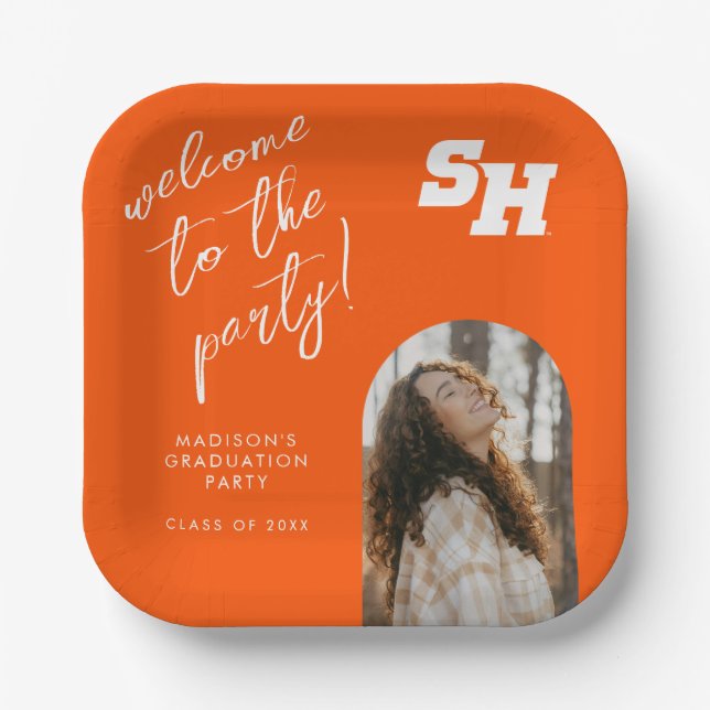Sam Houston State University Graduation Design Paper Plates (Front)