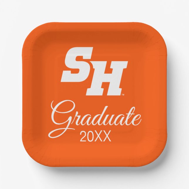 Sam Houston State University Graduation Design Paper Plates (Front)