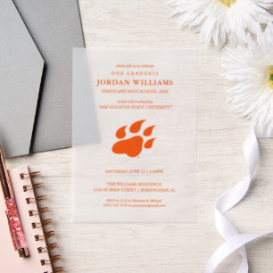 Sam Houston State University Graduation Design Vellum Invitations