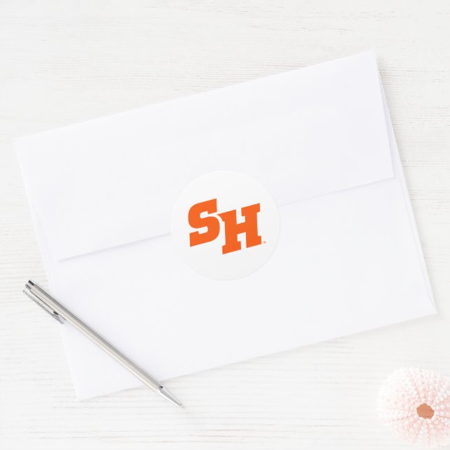 Sam Houston State University SH Wordmark Classic Round Sticker (Envelope)