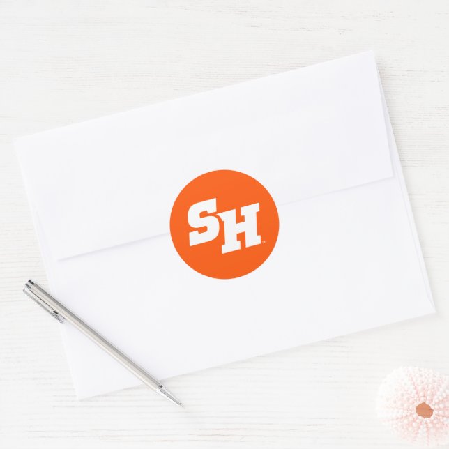 Sam Houston State University SH Wordmark Classic Round Sticker (Envelope)