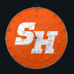 Sam Houston State University SH Wordmark Dart Board<br><div class="desc">This dynamic design proudly showcases the official "SH" wordmark logo of Sam Houston State University. The bold letters are presented in a powerful, slanted sans-serif typeface, conveying a sense of energy and modernity. This impactful and recognizable design embodies the spirit, pride, and identity of Sam Houston State University, serving as...</div>