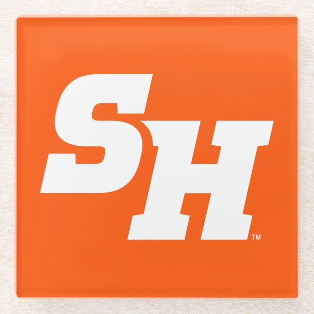 Sam Houston State University SH Wordmark Glass Coaster (Front)