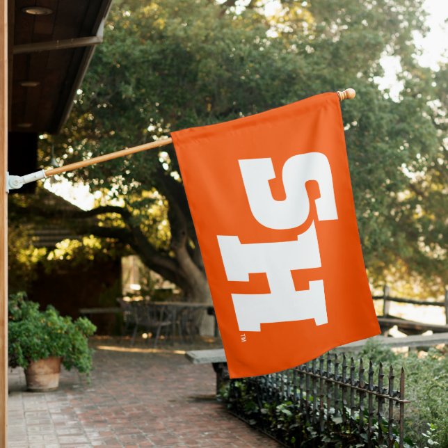 Sam Houston State University SH Wordmark House Flag (In SItu)