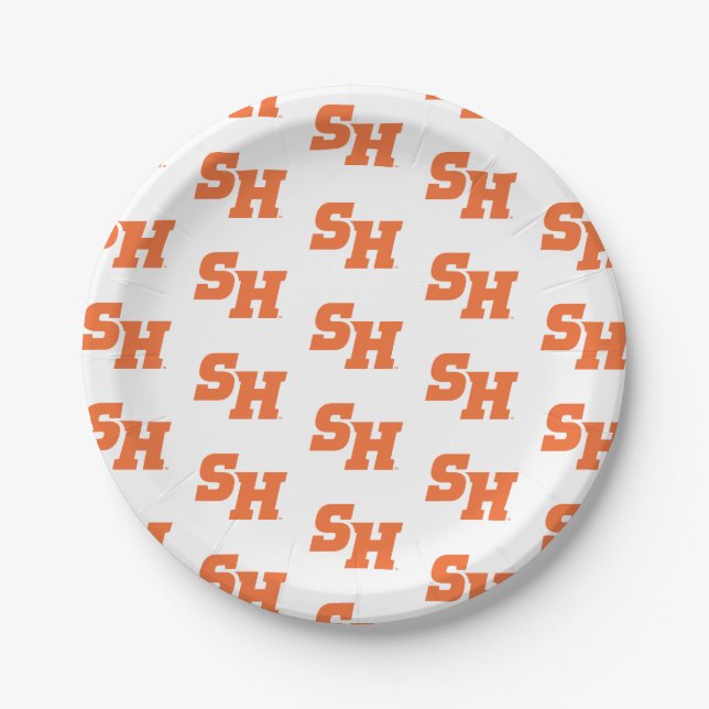 Sam Houston State University SH Wordmark Paper Plates (Front)