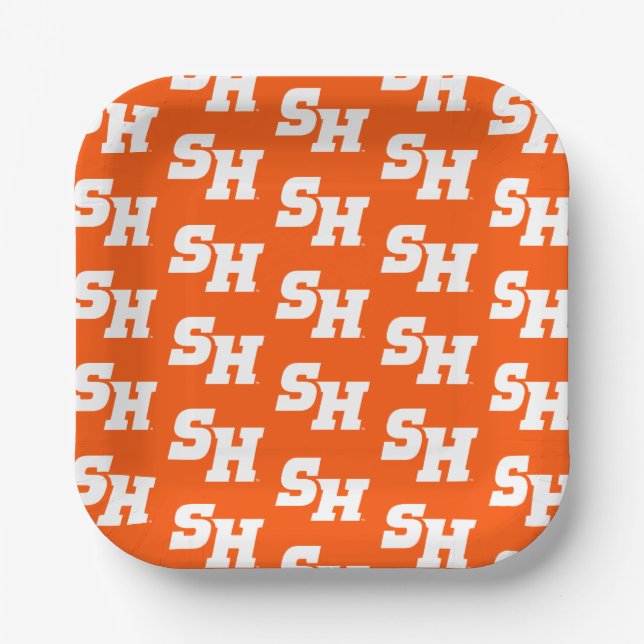 Sam Houston State University SH Wordmark Paper Plates (Front)