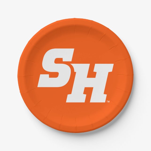 Sam Houston State University SH Wordmark Paper Plates (Front)