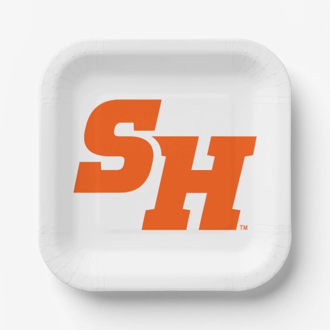 Sam Houston State University SH Wordmark Paper Plates (Front)