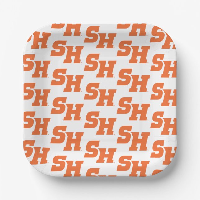 Sam Houston State University SH Wordmark Paper Plates (Front)