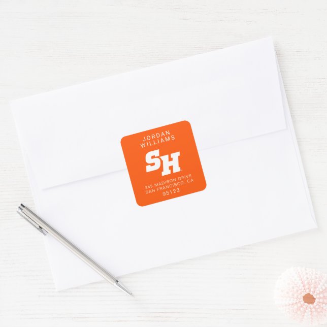 Sam Houston State University SH Wordmark Square Sticker (Envelope)
