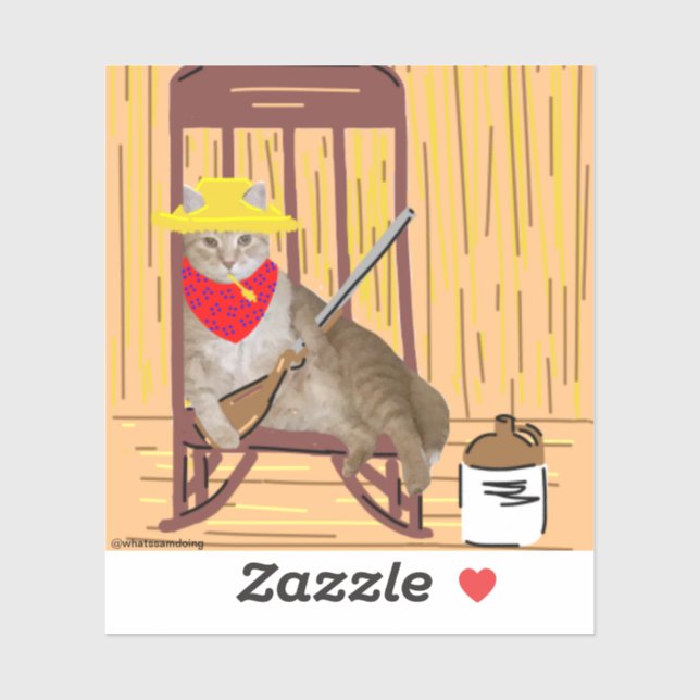 Sam Le Cat No Tresspassing Country Cat Sticker (Sheet)