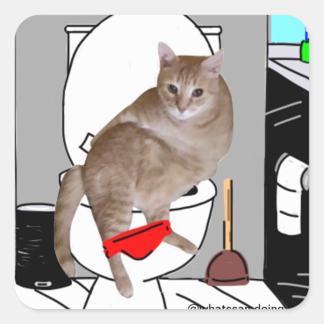 Sam Le Cat Privacy Please Stickers (Front)