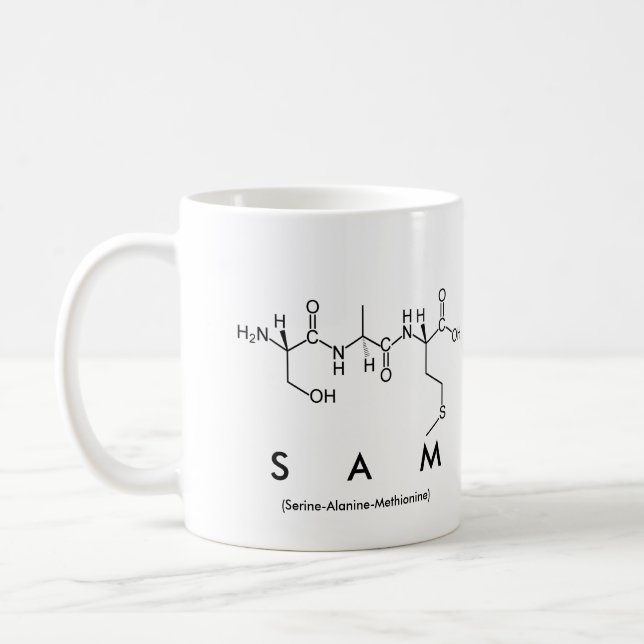 Sam peptide name mug (Left)