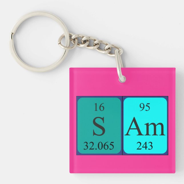 Sam periodic table name keyring (Front)