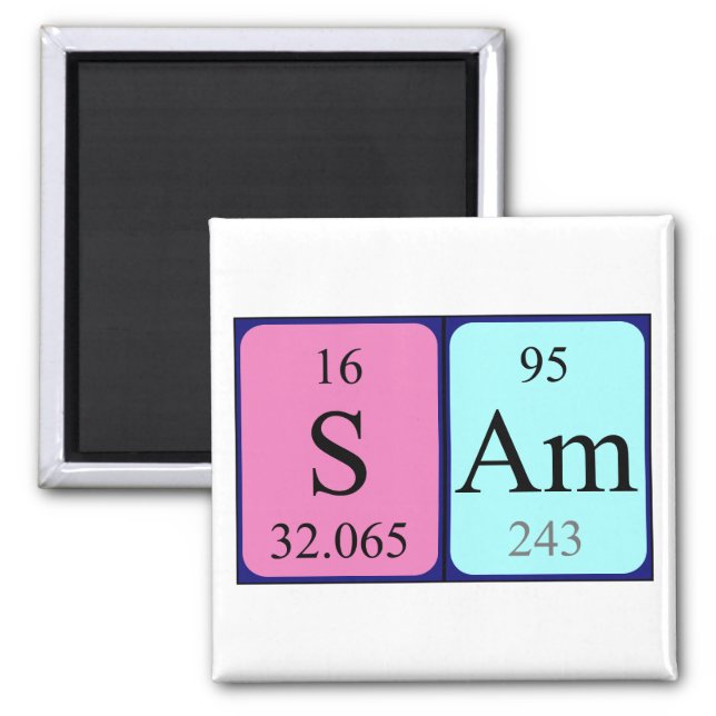 Sam periodic table name magnet (Front)