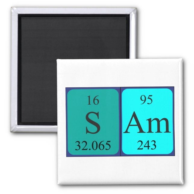 Sam periodic table name magnet (Front)