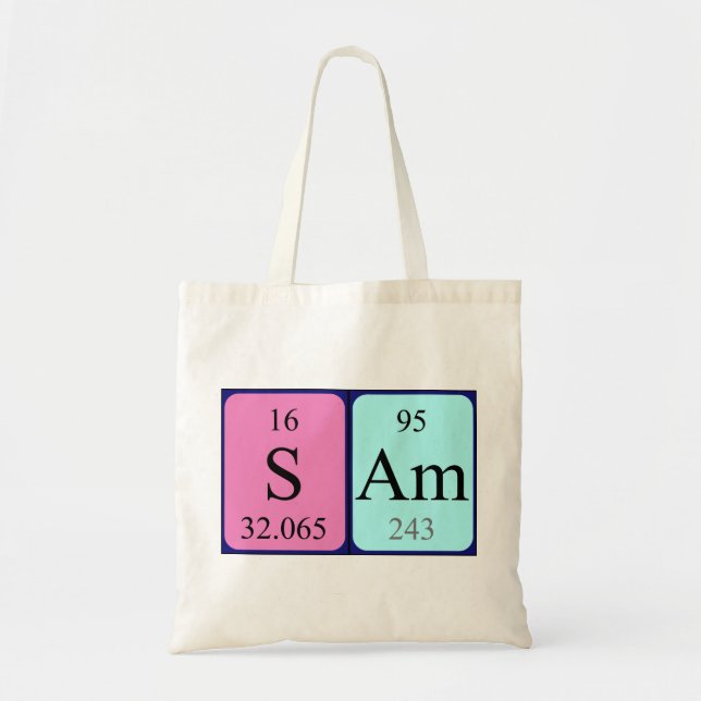 Sam periodic table name tote bag (Front)
