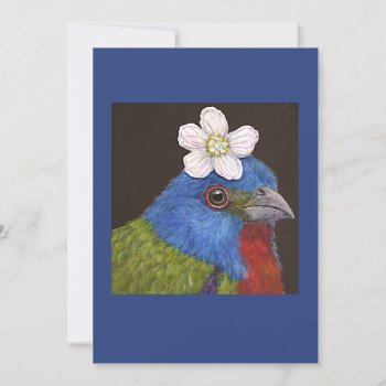 Sam The Painted Bunting Flat Card by vickisawyer at Zazzle