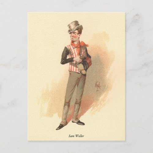 Sam Weller by Kyd from Dickens The Pickwick Papers Postcard