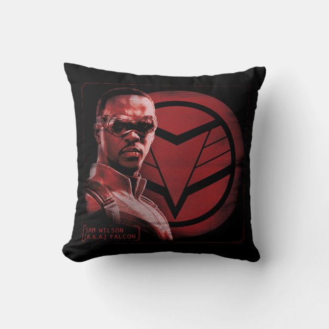 Sam Wilson A.K.A. The Falcon Throw Pillow (Front)