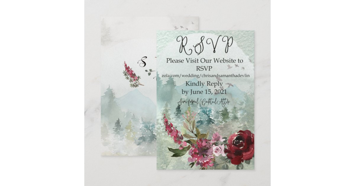 Samantha and Christopher Wedding RSVP Custom Invitation Zazzle