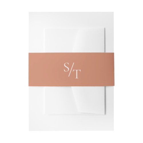 Samantha Burnt Orange Traditional Elegant Wedding Invitation Belly Band